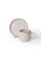 Hermia Juego de Tazas de Té de 12 Piezas Crema y Canela